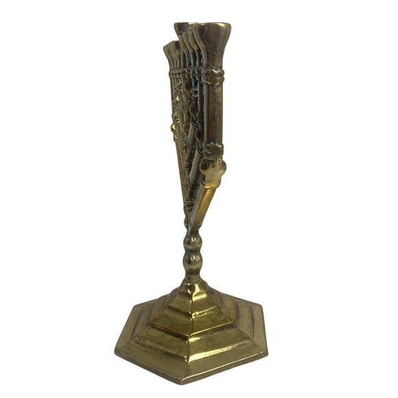 Vintage Meir Cohen Ltd Giftware Brass Menorah Candle Holder 9 Branch - Picture 2 of 8